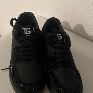 Dolce & Gabbana Black Glitter Low-Top Men's Sneakers